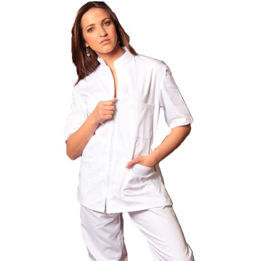 Divisa casacca zip unisex cotone completo infermiere dentista veterinario - Personalizzabile con il tuo logo