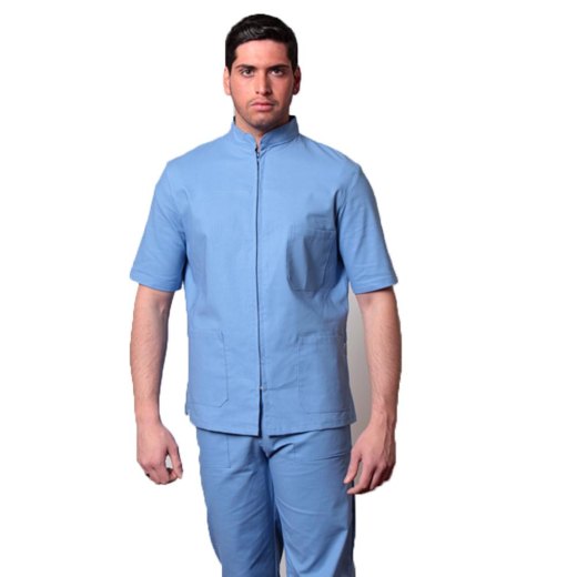 Divisa casacca zip unisex cotone completo infermiere dentista veterinario - Personalizzabile con il tuo logo