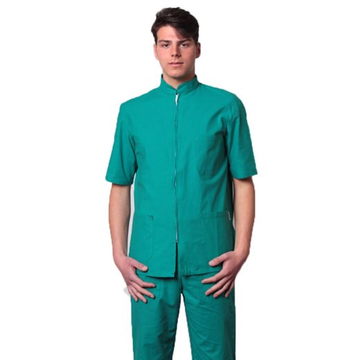 Divisa casacca zip unisex cotone completo infermiere dentista veterinario - Personalizzabile con il tuo logo