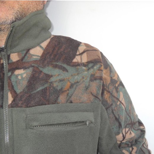 Giacca pile caccia bosco verde neve invernale calda abbigliamento montagna uomo - Personalizzabile con il tuo logo
