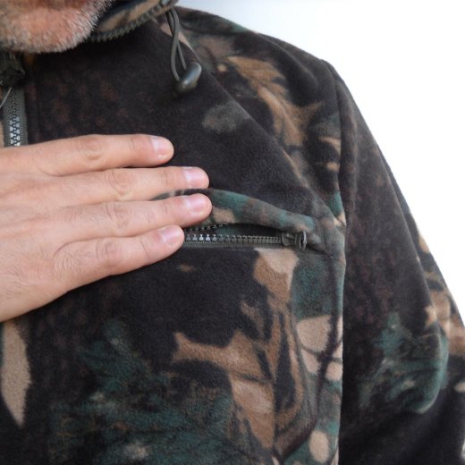 Maglia maglione pesante pile bosco zip abbigliamento tecnico cacciatore caccia
