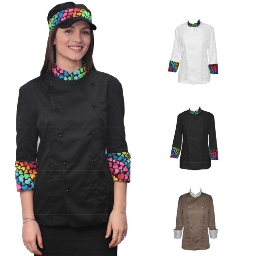 Divisa giacca donna lavoro cuoco ristorazione chef pizzeria made in Italy bar - Personalizzabile con il tuo logo