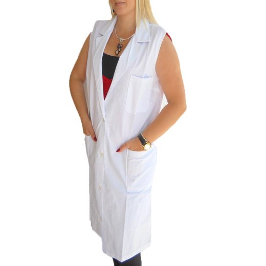 Camice grembiule lavoro donna estivo giromanica bianco salumeria pulizie