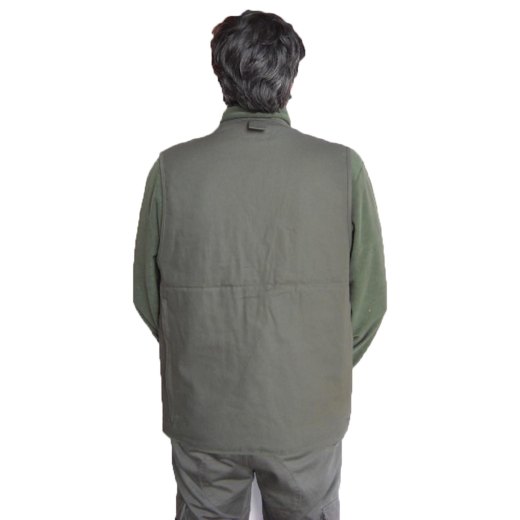 Gilet caccia canvas uomo cacciatora verde cerniere smanicato S M  L XL XXL