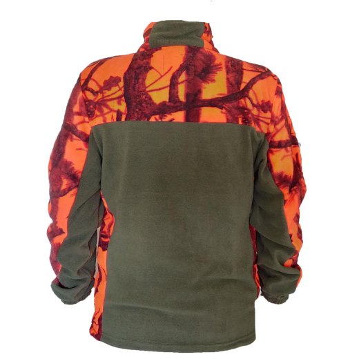 Maglia maglione pile antipilling arancio caccia neve cinghiale zip - Personalizzabile con il tuo logo