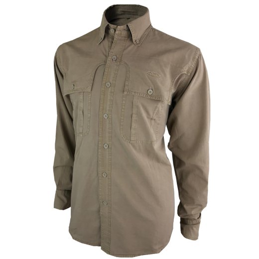 Camicia casacca caccia stonewashed uomo verde beige outdoor cotone