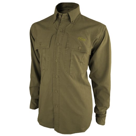 Camicia casacca caccia stonewashed uomo verde beige outdoor cotone