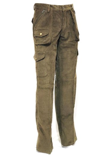 Pantalone caccia velluto sfoderato pesca tasche caccia uomo montagna verde