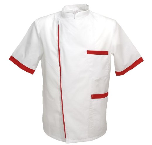 Giacca lavoro cuoco chef mezza manica estiva bianca cotone made in italy uomo - Personalizzabile con il tuo logo
