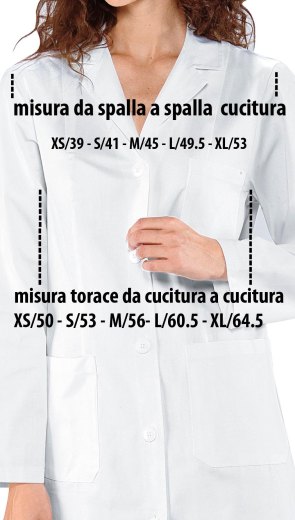 Camice donna bianco puro cotone laboratorio farmacista erboristeria veterinario - Personalizzabile con il tuo logo