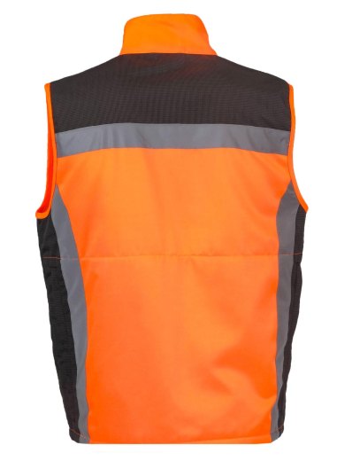 Gilet smanicato tessuto luminescente fasce rifrangenti caccia cinghiale - Personalizzabile con il tuo logo