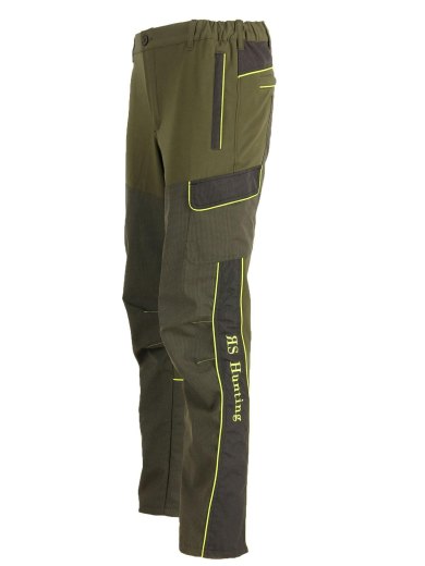 Pantalone in tessuto tecnico impermeabile tasconi e bordini alta visibilita'