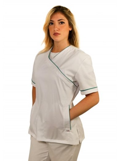 Casacca Medico Donna Camice Sanitaria Estetista Infermiera da Lavoro OSS - Personalizzabile con il tuo logo
