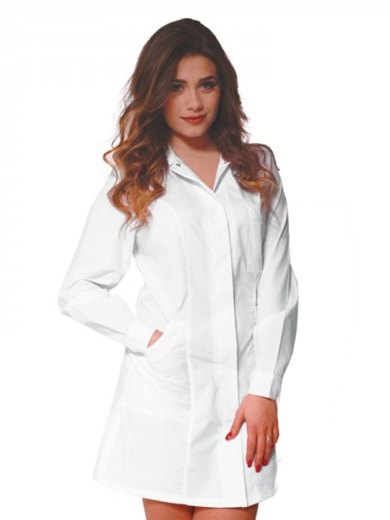 Camice Grembiule Donna Sciancrato Bianco Slim medico estetista oss farmacia - Personalizzabile con il tuo logo