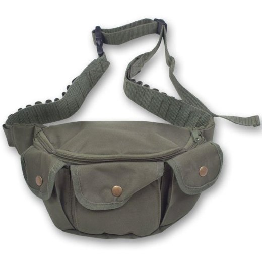 Marsupio caccia cartuccera tasca nylon sgancio rapido regolabile borsetta bosco