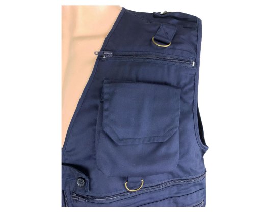 Gilet smanicato policotone pesca caccia abbigliamento tecnico tasche bottoni zip