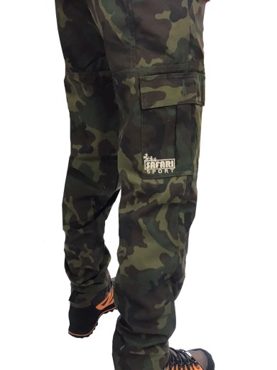Pantalone Safari Sport sfoderato con tasconi mimetico camo uomo caccia