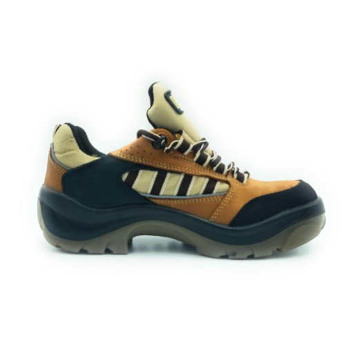 Scarpa antinfortunistica panda bassa S1 made in italy suola in PU/TPU antiscivolo antistatica ed anti-torsione Tomaia in nabuk con inserti rifrangenti max sicurezza