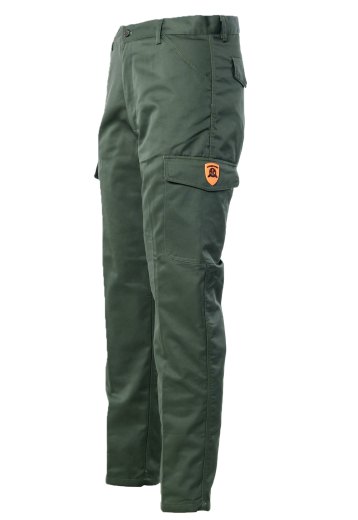 Pantalone caccia sfoderato flap moto escursioni uomo verde  mimetico bosco