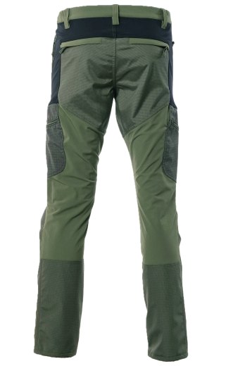 Pantalone pantaloni cotone elasticizzato teflon verde tasche caccia moto