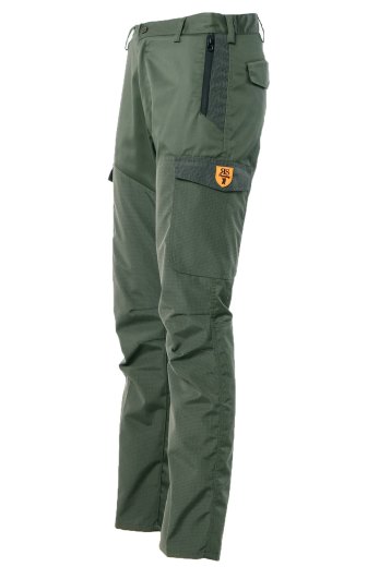 Pantalone uomo caccia in tessuto polycotone con rivestimento in tessuto tecnico verde antistrappo dalla 46 alla 60