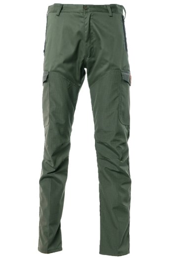 Pantalone uomo caccia in tessuto polycotone con rivestimento in tessuto tecnico verde antistrappo dalla 46 alla 60