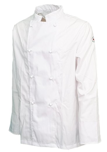 Completo bianco da cuoco giacca e pantalone da cucina sale e pepe con cappello - Personalizzabile con il tuo logo