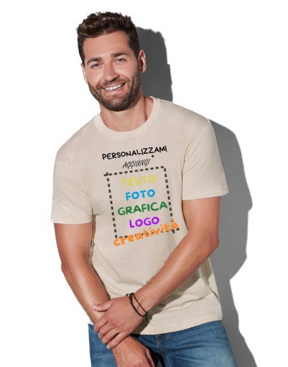 T Shirt manica corta uomo girocollo cotone  vari colori da XXS a 5XL STAMPA DIRETTA su tessuto PERSONALIZZATA