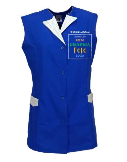 Camice grembiule donna estivo giromanica abiti lavoro traspirante leggero pulizie - Personalizzabile con il tuo logo