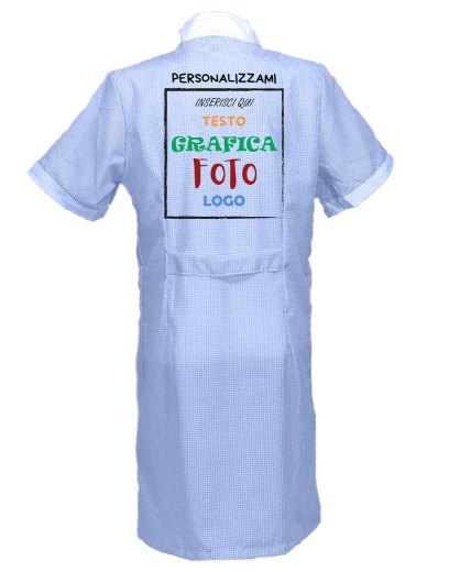 Camice bidella divisa scuola grembiule mezze maniche taglie forti asilo large - Personalizzabile con il tuo logo