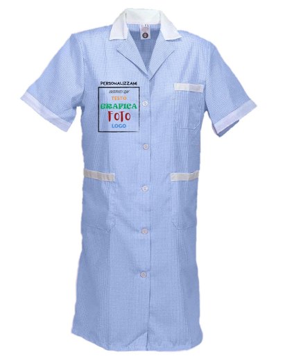 Camice bidella divisa scuola grembiule mezze maniche taglie forti asilo large - Personalizzabile con il tuo logo