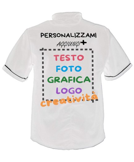 Giacca da uomo per chef estiva mezze maniche taglie da S a XXL made in italy personalizzazione inlcusa