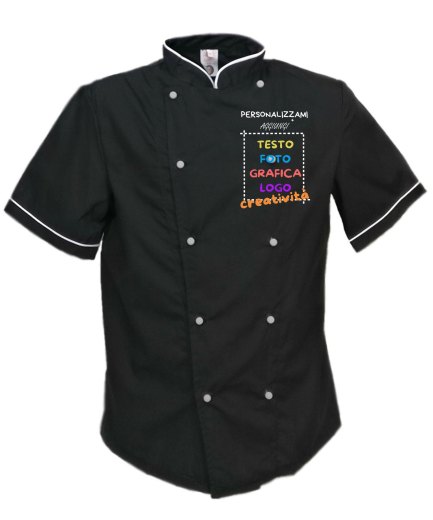 Giacca da uomo per chef estiva mezze maniche taglie da S a XXL made in italy personalizzazione inlcusa