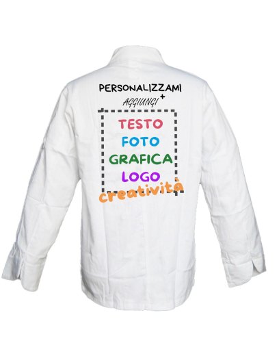 Giacca casacca da uomo per chef taglie da XS a 4XL made in italy personalizzazione inlcusa
