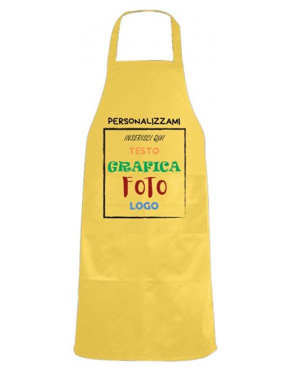 Grembiule paravanti con PERSONALIZZAZIONE tasca laterale Bianco -Nero -Rosso - Verde - Giallo Misura 82 X 60