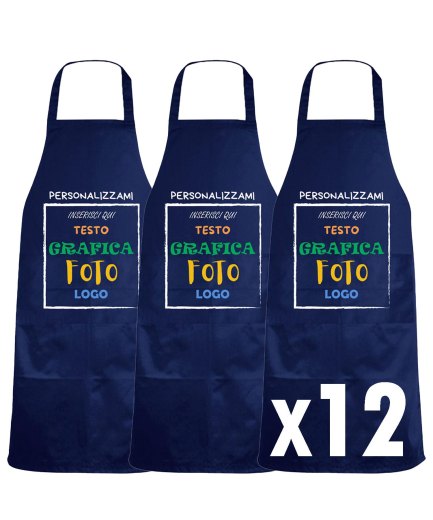 Kit 12 Grembiuli Paravanti Personalizzati con Logo