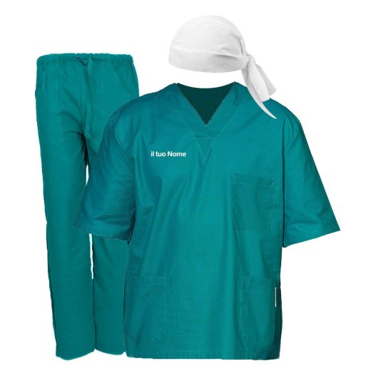 Divisa completo oss casacca scollo a v con pantalone e bandana infermiere pediatra dottore ospedaliero fantasia mostri