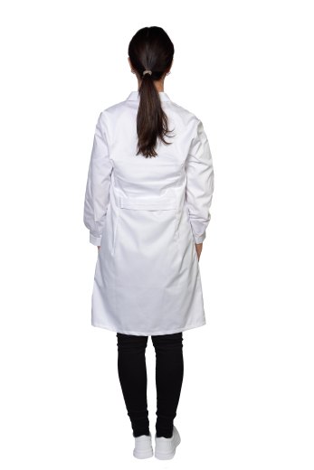 kit da 2 Camice bianco donna dottore medico erboristeria farmacia sanitario bottone automatico- Personalizzabile con il tuo logo