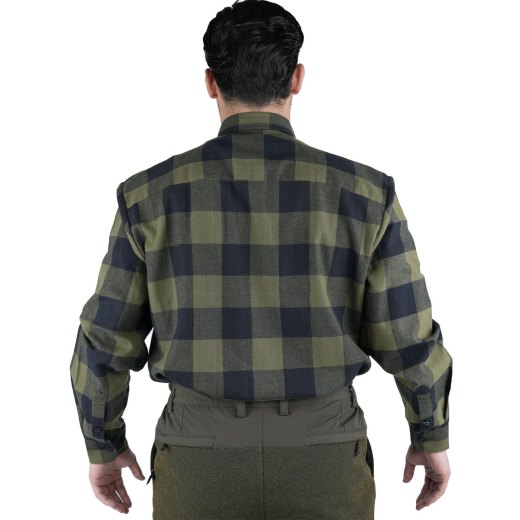 Camicia uomo montagna caccia flanella tasche invernale quadri boscaiolo