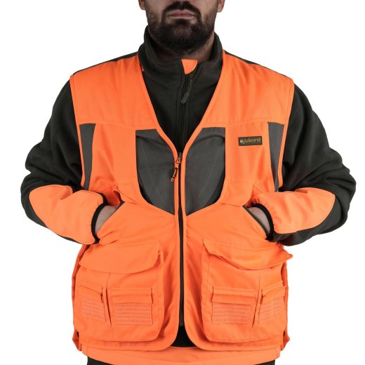 Gilet smanicato Arancio cinghiale alta visibilita' impermebile uomo caccia cacciatore