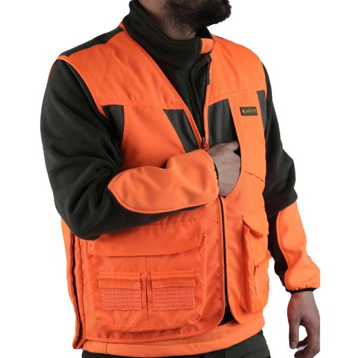 Gilet smanicato Arancio cinghiale alta visibilita' impermebile uomo caccia cacciatore