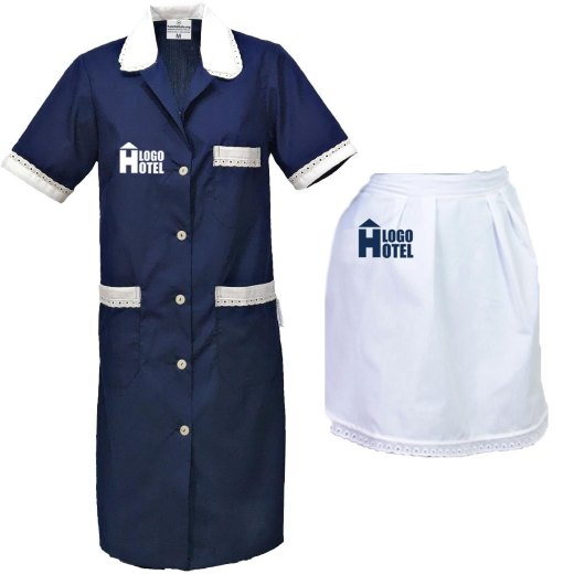 Kit Governante e Cameriera Hotel Grembiule e Camice a Mezza Manica Personalizzabile con Logo e Nome