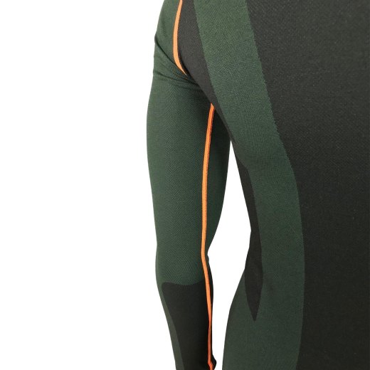 Maglia Termica a Compressione Senza Cuciture 5 Verde e Arancio