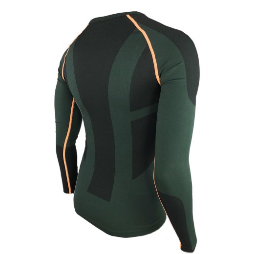 Maglia Termica a Compressione Senza Cuciture 5 Verde e Arancio