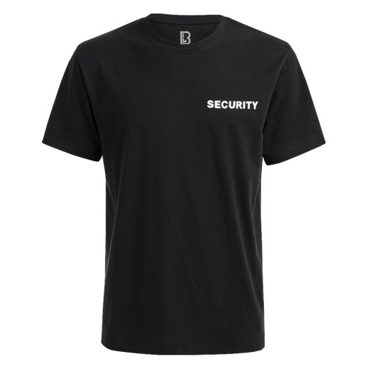 Maglia tshirt uomo security nera cotone mezze maniche girocollo puro cotone