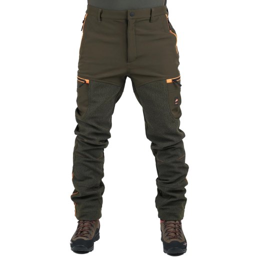 Pantalone softshell da caccia impermeabile e traspirante elasticizzato doppiato in pile e membrana M-tex