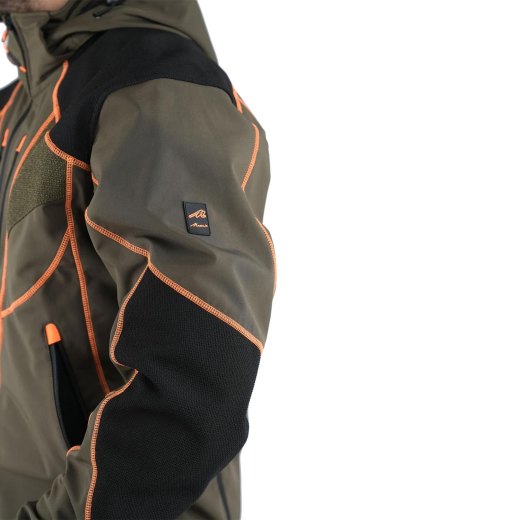 Giacca giubbino Softshell foderata in pile membrana M-tex Impermeabile Cappuccio