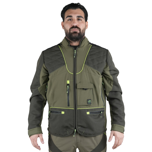 Giacca giubbino ergonomica comoda e funzionale poliammide micro-ripstop elasticizzato caccia