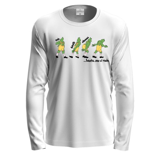 Maglietta girocollo manica lunga cotone fumetto Natale unisex stampa natalizia uomo donna
