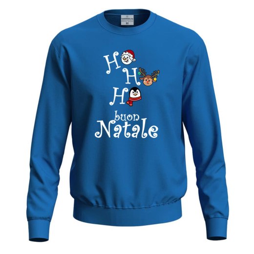Felpa maglia unisex a maniche lunghe stampa natalizia Xmas buon Natale uomo donna